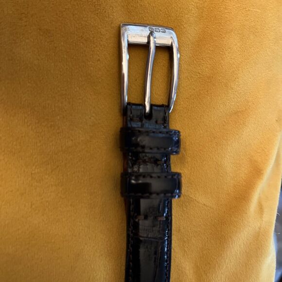 Ralph Lauren Genuine Alligator Leather Belt Dk Brown Sterling Silver Buckle 28 - Picture 9 of 16